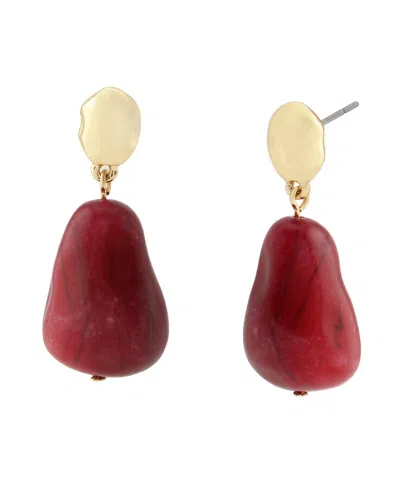 Robert Lee Morris Soho Jasper Stone Drop Earrings In Red