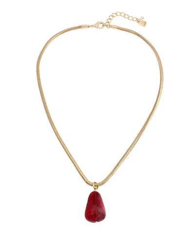 Robert Lee Morris Soho Jasper Stone Pendant Necklace In Red