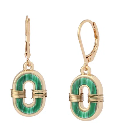 Robert Lee Morris Soho Malachite Link Drop Earrings In Multi