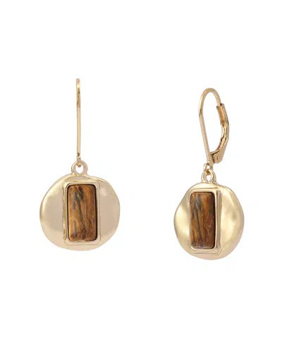 Robert Lee Morris Soho Malachite Molten Disc Drop Earrings In Gold