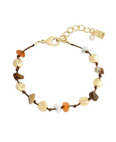 Robert Lee Morris Soho Multi-colored Chip Stone Bracelet