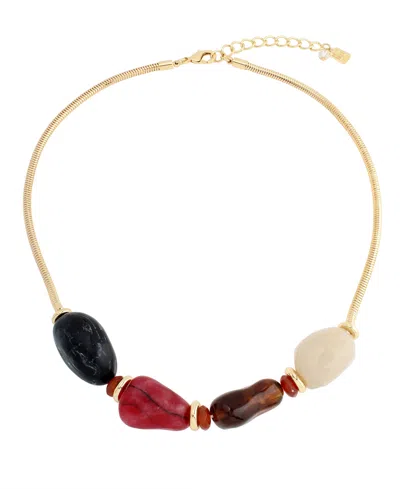 Robert Lee Morris Soho Multi-colored Stone Bib Necklace