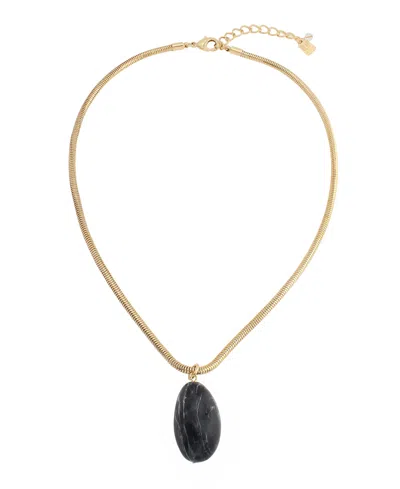 Robert Lee Morris Soho Onyx Stone Pendant Necklace In Black