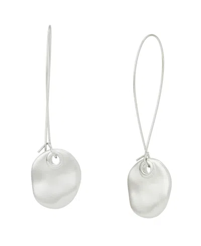 Robert Lee Morris Soho Rhodium Disc Dangle Earrings In Metallic