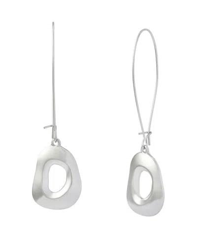 Robert Lee Morris Soho Rhodium Sculpted Link Dangle Earrings In Silver