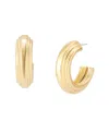 Robert Lee Morris Soho Ribbed Hoop Earrings In Gold