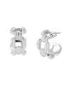 Robert Lee Morris Soho Ribbed Link Hoop Earrings In Silver