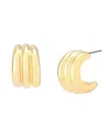Robert Lee Morris Soho Ribbed Tube Huggie Earrings In Gold