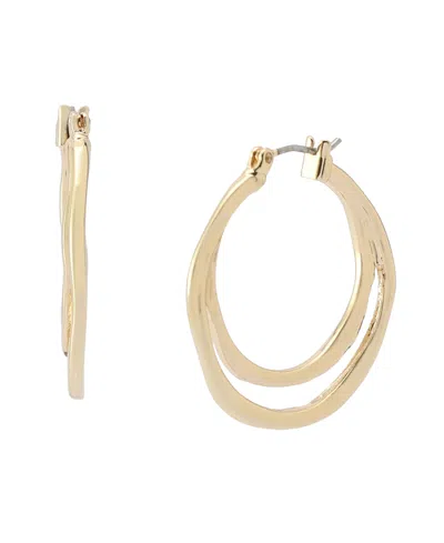 Robert Lee Morris Soho Sculpted Double Row Hoop Earrings In Gold
