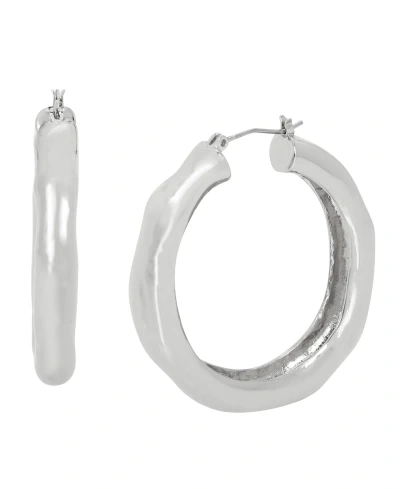 Robert Lee Morris Soho Sculpted Hoop Earrings In Silver