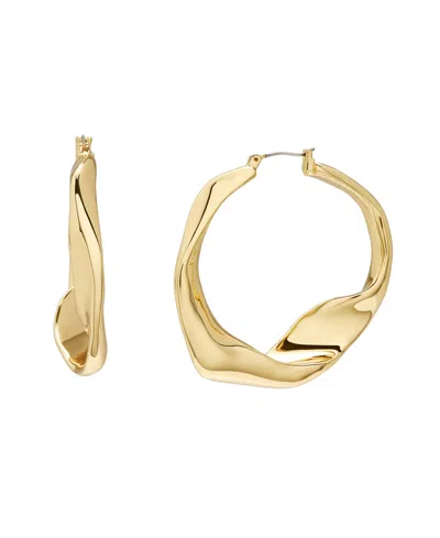 Robert Lee Morris Soho Sculpted Large Hoop Earrings In Gold