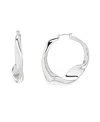 Robert Lee Morris Soho Sculpted Large Hoop Earrings In Silver