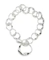 Robert Lee Morris Soho Sculpted Link Collar Necklace In Silver