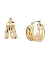 Robert Lee Morris Soho Sculpted Multi Row Huggie Earrings In Gold