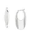 Robert Lee Morris Soho Sculpted Oval Hoop Earrings In Silver