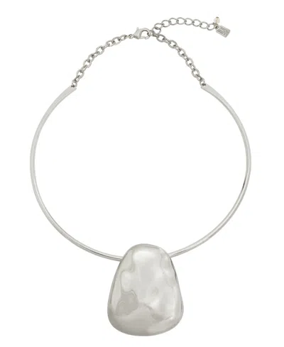 Robert Lee Morris Soho Sculpted Pendant Wire Necklace In Silver