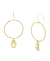 Robert Lee Morris Soho Sculptural Charm Hoop Earrings In Gold