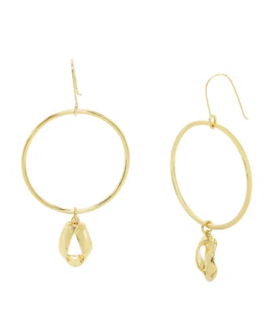 Robert Lee Morris Soho Sculptural Charm Hoop Earrings In Gold