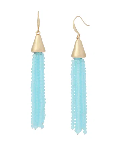 Robert Lee Morris Soho Seed Bead Fringe Earrings In Red