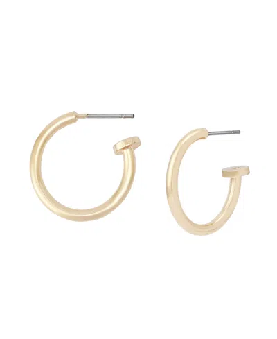 Robert Lee Morris Soho Silver Minimal Huggie Earrings In Gold