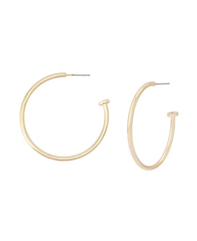Robert Lee Morris Soho Silver Minimal Medium Hoop Earrings In Gold