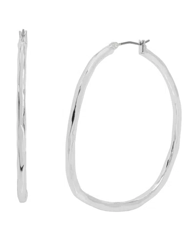Robert Lee Morris Soho Silver Sculpted Hoop Earrings