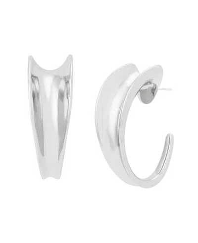 Robert Lee Morris Soho Silver Sculpted Large Hoop Earrings In Metallic