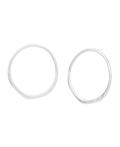 Robert Lee Morris Soho Silver Sculpted Medium Circle Post Earrings
