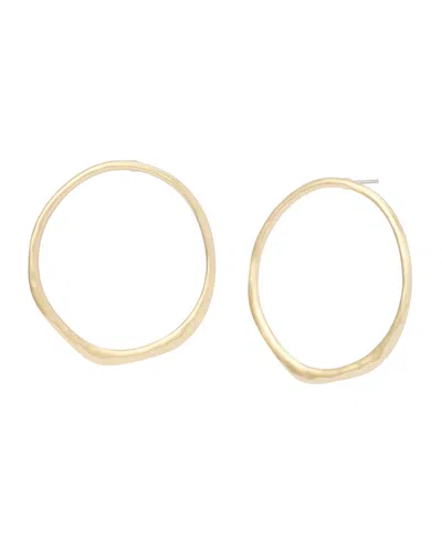 Robert Lee Morris Soho Silver Sculpted Medium Circle Post Earrings In Gold