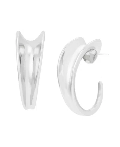 Robert Lee Morris Soho Silver Sculpted Medium Hoop Earrings In Metallic