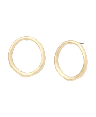 Robert Lee Morris Soho Silver Sculpted Small Circle Post Earrings In Gold