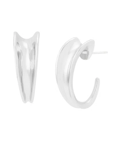 Robert Lee Morris Soho Silver Sculpted Small Hoop Earrings