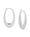 Robert Lee Morris Soho Silver Sculptural Oval Hoop Earrings In Gray