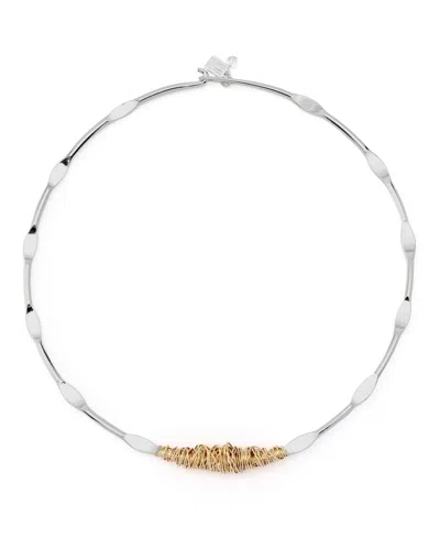 Robert Lee Morris Soho Silver Wire Wrapped Sculpted Collar Necklace In Metallic