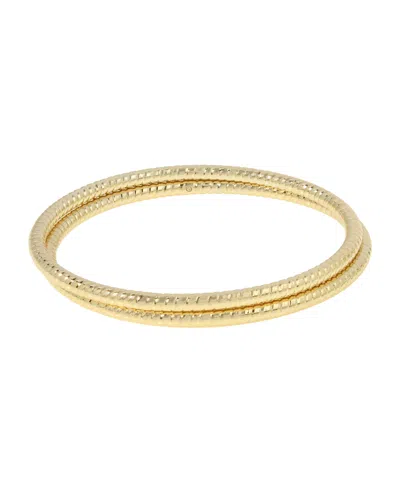 Robert Lee Morris Soho Textured Bangle Bracelet Set In Gold