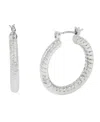 Robert Lee Morris Soho Textured Medium Hoop Earrings In Silver