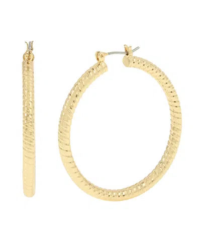 Robert Lee Morris Soho Textured Large Hoop Earrings In Gold