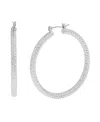 Robert Lee Morris Soho Textured Large Hoop Earrings In Silver