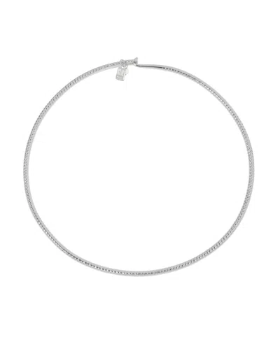 Robert Lee Morris Soho Textured Round Wire Collar Necklace In Silver