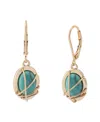 Robert Lee Morris Soho Turquoise Stone Drop Earrings In Turquoise,gold
