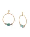 Robert Lee Morris Soho Turquoise Stone Hoop Earrings In Turquoise,gold