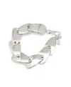 Robert Lee Morris Soho Two-tone Leaf Layered Link Bracelet In Two-tone