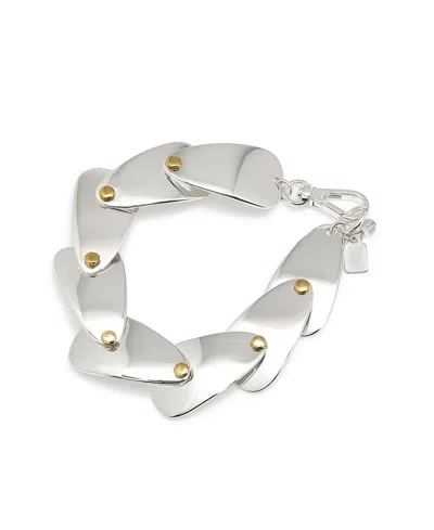 Robert Lee Morris Soho Two-tone Leaf Layered Link Bracelet