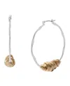 Robert Lee Morris Soho Two Tone Medium Wire Wrapped Sculpted Hoop Earrings In Two Tone