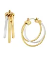 Robert Lee Morris Soho Two-tone Multi Row Hoop Earrings In Two-tone