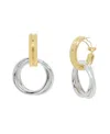Robert Lee Morris Soho Two Tone Ribbed Doorknocker Earrings In Two-tone