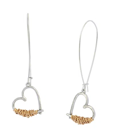 Robert Lee Morris Soho Two-tone Heart Dangle Earrings In Multi