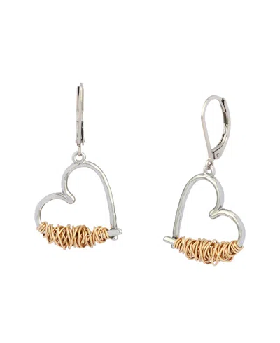 Robert Lee Morris Soho Two-tone Heart Drop Earrings In Multi