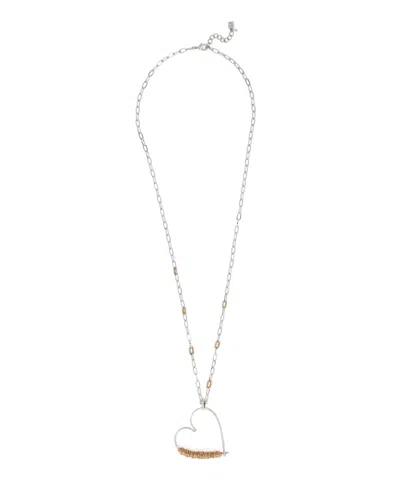 Robert Lee Morris Soho Two-tone Heart Pendant Necklace In Multi