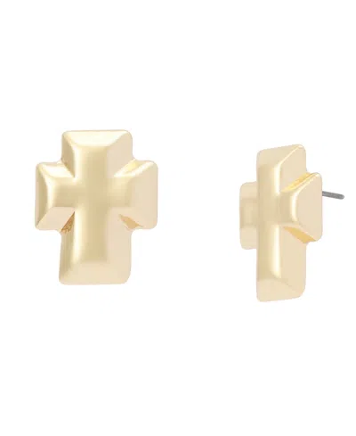 Robert Lee Morris Soho Women's Gold-tone Cross Stud Earrings